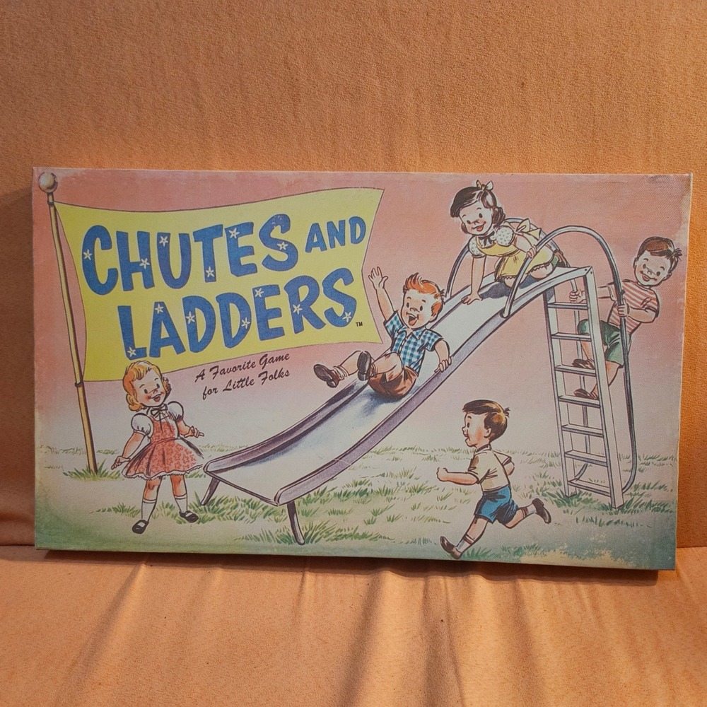Vintage Chutes and Ladders Game Canvas Wall Art Decor Retro Toy Room Game Room